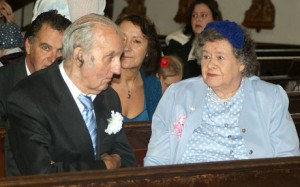 Mary and Dickie Delf and grand-daughter's wedding